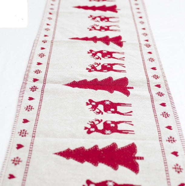Christmas Elk Snowman Table Runner Merry Christmas Decorations - Dana & Dekor