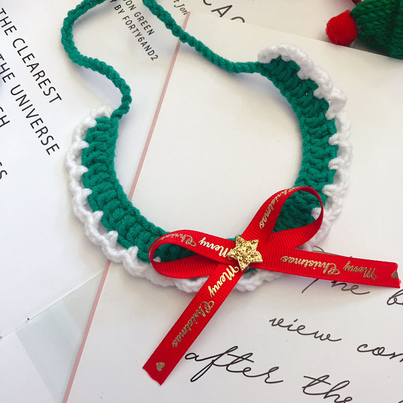 Wool Pet Collar Hand Woven Collar Christmas Pet Accessories - Dana & Dekor