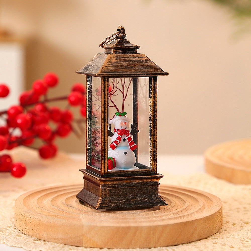 Christmas Portable Oil Lamp Santa Claus LED Night Lights Battery Powered Indoor Outdoor Hanging Lanterns Festive Party Decoration - Dana & Dekor 