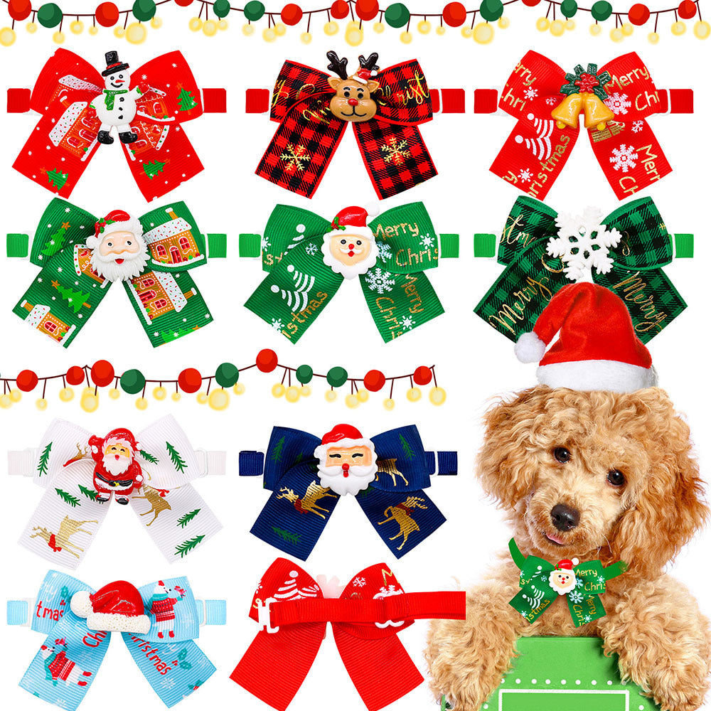 Christmas Doll Pet Dog Cat Bow Tie Accessories Tree Decoration - Dana & Dekor 