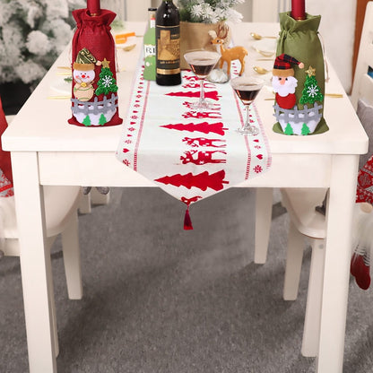 Christmas Elk Snowman Table Runner Merry Christmas Decorations - Dana & Dekor 