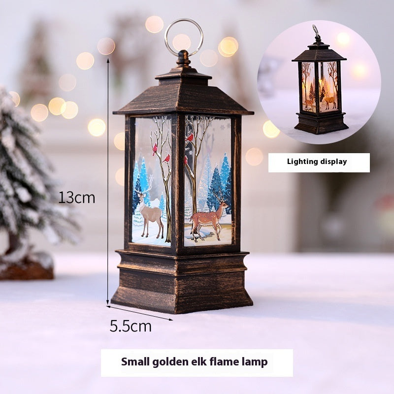 Christmas Portable Oil Lamp Santa Claus LED Night Lights Battery Powered Indoor Outdoor Hanging Lanterns Festive Party Decoration - Dana & Dekor 