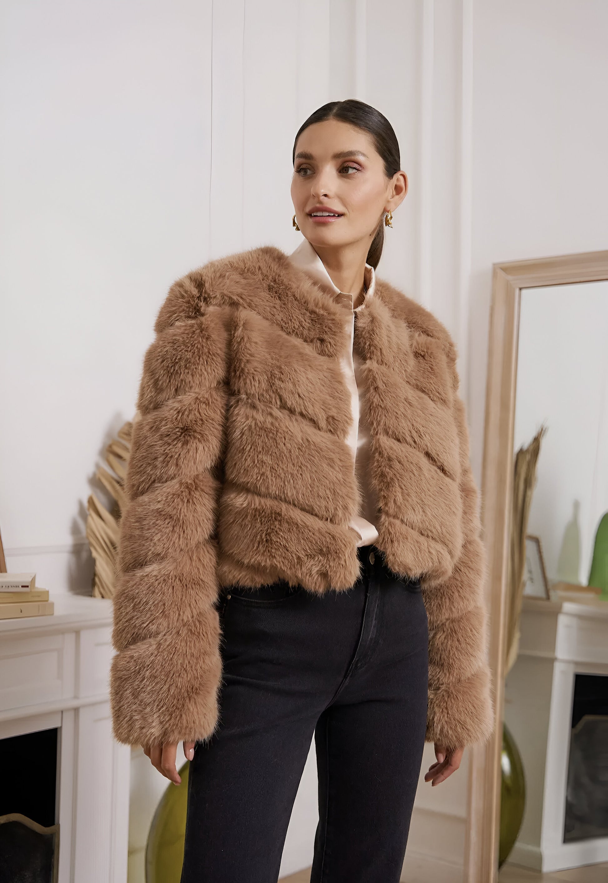 Paula Short Faux Fur Jacket - Dana & Dekor 