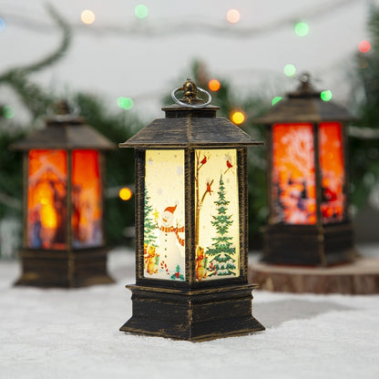 Christmas Portable Oil Lamp Santa Claus LED Night Lights Battery Powered Indoor Outdoor Hanging Lanterns Festive Party Decoration - Dana & Dekor 