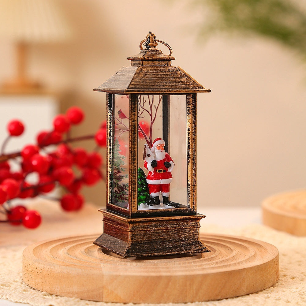 Christmas Portable Oil Lamp Santa Claus LED Night Lights Battery Powered Indoor Outdoor Hanging Lanterns Festive Party Decoration - Dana & Dekor 