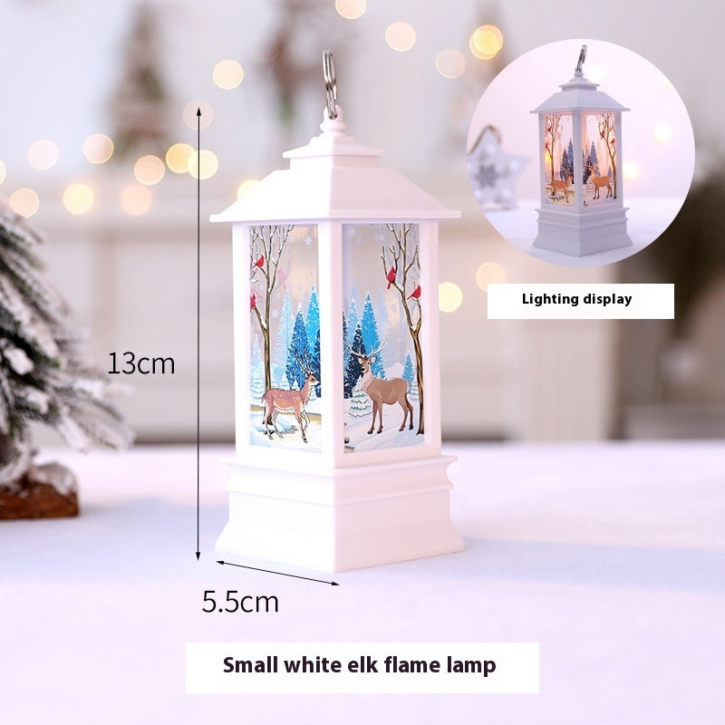 Christmas Portable Oil Lamp Santa Claus LED Night Lights Battery Powered Indoor Outdoor Hanging Lanterns Festive Party Decoration - Dana & Dekor 