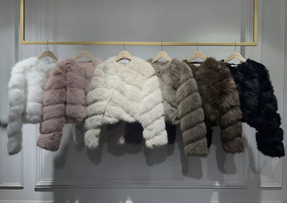 Paula Short Faux Fur Jacket - Dana & Dekor 