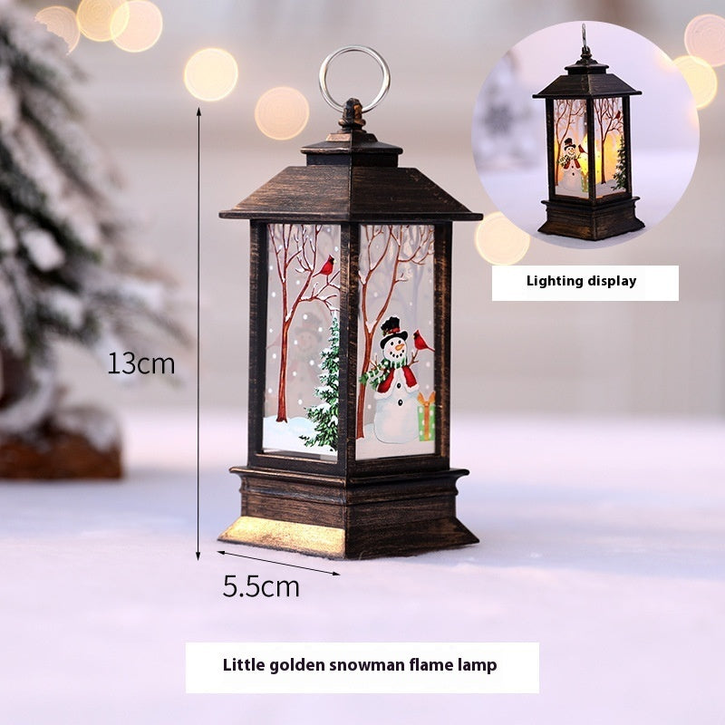 Christmas Portable Oil Lamp Santa Claus LED Night Lights Battery Powered Indoor Outdoor Hanging Lanterns Festive Party Decoration - Dana & Dekor 