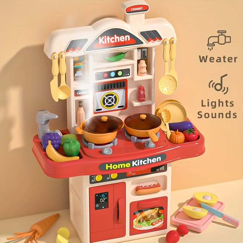 Realistic Pretend Play Cooking Toy for Kids, Chef Playset Kitchen Accessories, Lights & Sounds,for Toddles Girls Boys Ages 3+ - Dana & Dekor 