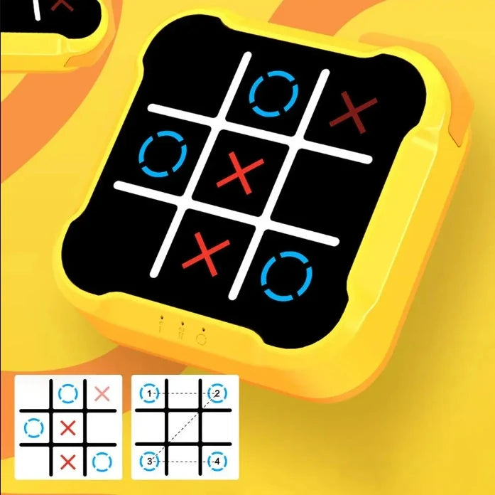 Tic Tac Toe Game Children Electronic Toys Noughts and Crosses Game Memory Training Infinite Portable Travel Games for Kids Adult - Dana & Dekor 