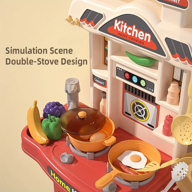 Realistic Pretend Play Cooking Toy for Kids, Chef Playset Kitchen Accessories, Lights & Sounds,for Toddles Girls Boys Ages 3+ - Dana & Dekor 