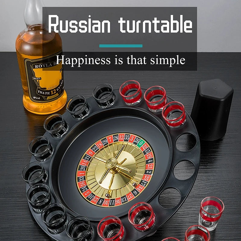 Bar Funny Tools Russia Turntable Shot Glass Russian Drinking Roulette Game Set 16 Shots - Dana & Dekor 