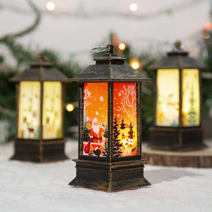 Christmas Portable Oil Lamp Santa Claus LED Night Lights Battery Powered Indoor Outdoor Hanging Lanterns Festive Party Decoration - Dana & Dekor 