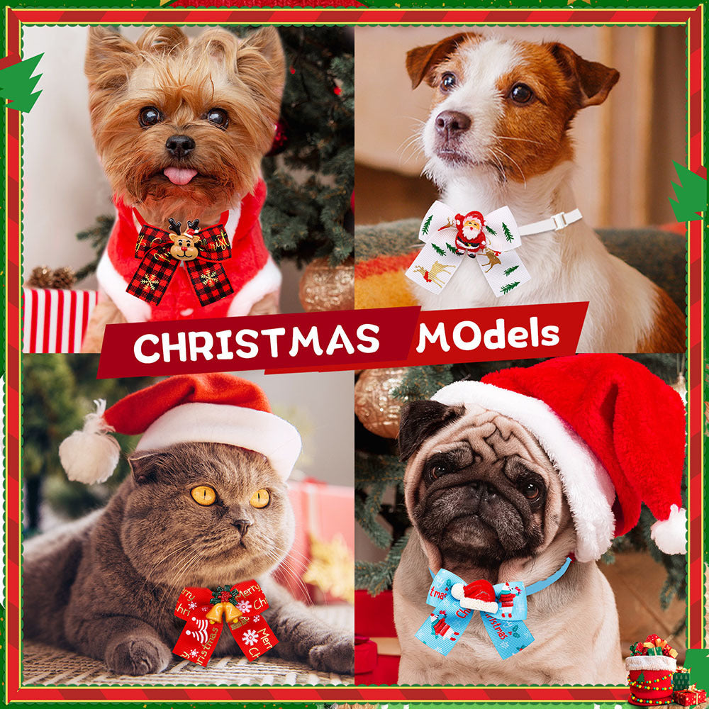 Christmas Doll Pet Dog Cat Bow Tie Accessories Tree Decoration - Dana & Dekor 