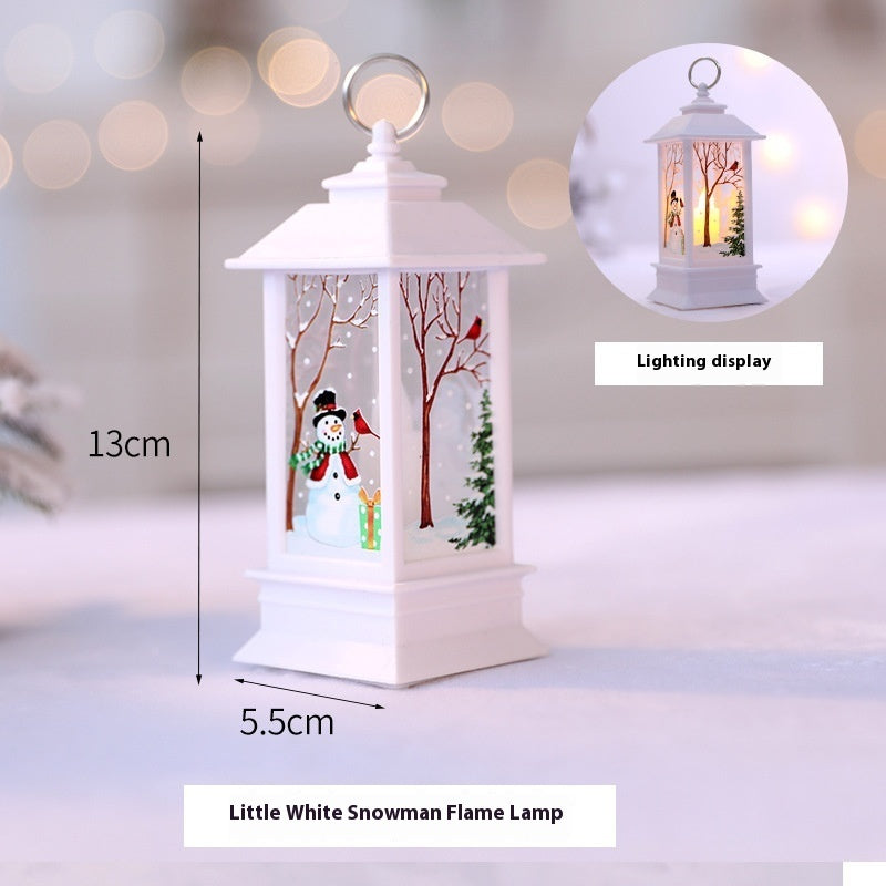 Christmas Portable Oil Lamp Santa Claus LED Night Lights Battery Powered Indoor Outdoor Hanging Lanterns Festive Party Decoration - Dana & Dekor 