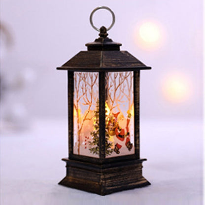 Christmas Portable Oil Lamp Santa Claus LED Night Lights Battery Powered Indoor Outdoor Hanging Lanterns Festive Party Decoration - Dana & Dekor 