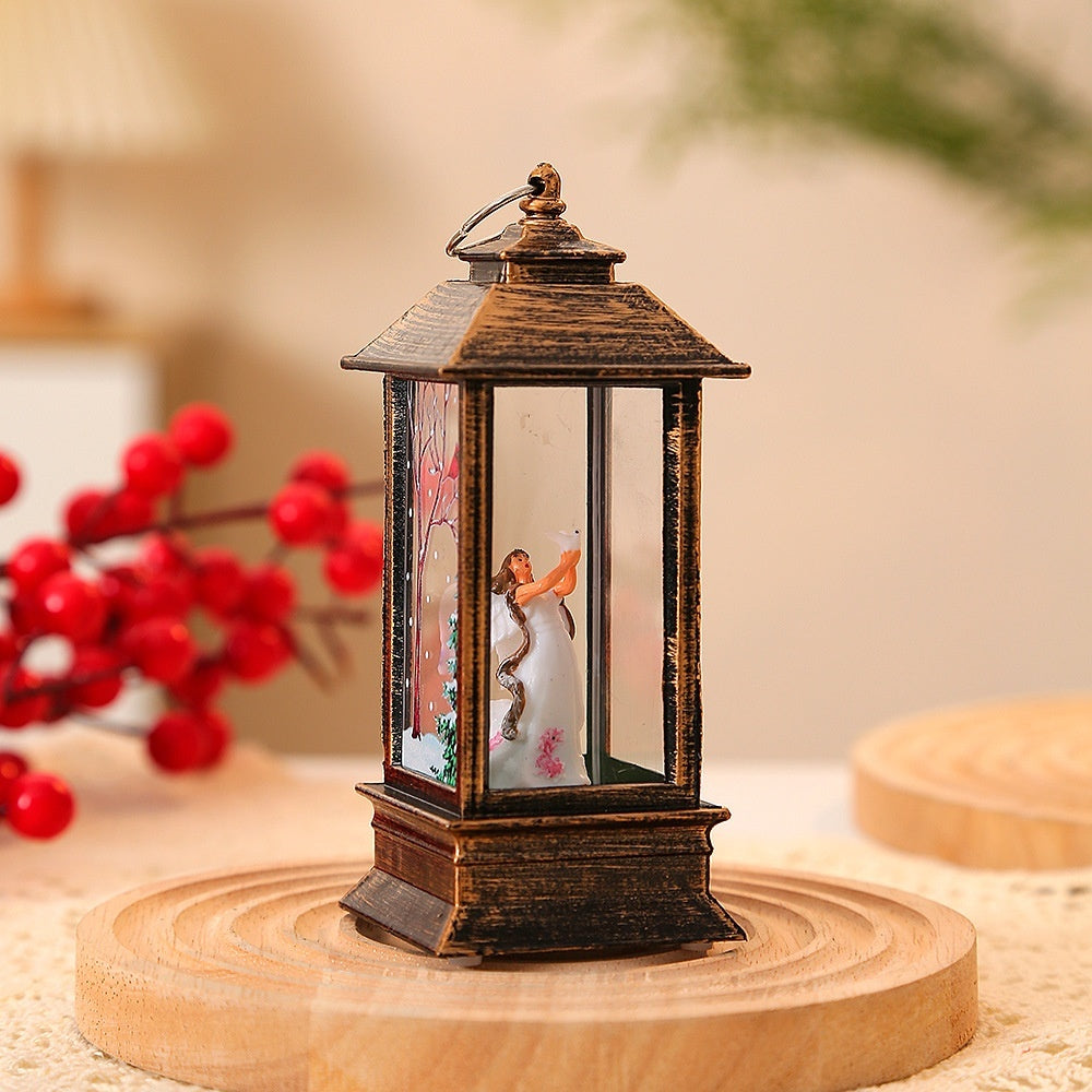 Christmas Portable Oil Lamp Santa Claus LED Night Lights Battery Powered Indoor Outdoor Hanging Lanterns Festive Party Decoration - Dana & Dekor 